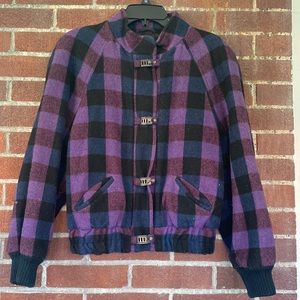 Vintage Plaid Bomber Jacket